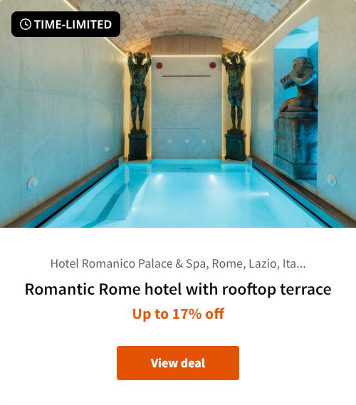 Romantic Rome hotel with rooftop terrace