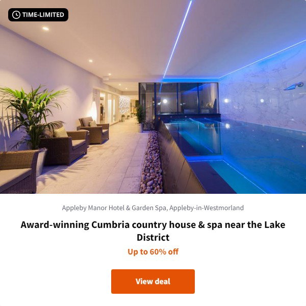 Award-winning Cumbria country house & spa near the Lake District