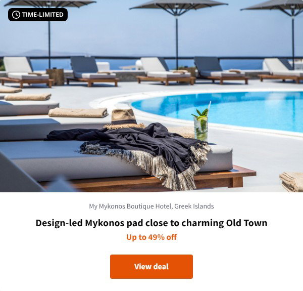 Design-led Mykonos pad close to charming Old Town