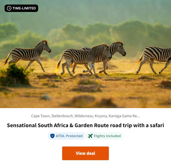 Sensational South Africa & Garden Route road trip with a safari