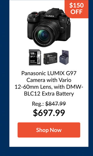 Panasonic LUMIX G97 Camera with Vario 12-60mm Lens, with DMW-BLC12 Extra Battery