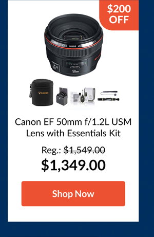 Canon EF 50mm f/1.2L USM Lens with Essentials Kit