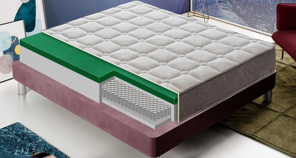 Matelas hybride en mousse à mémoire de forme et ressorts ensachés