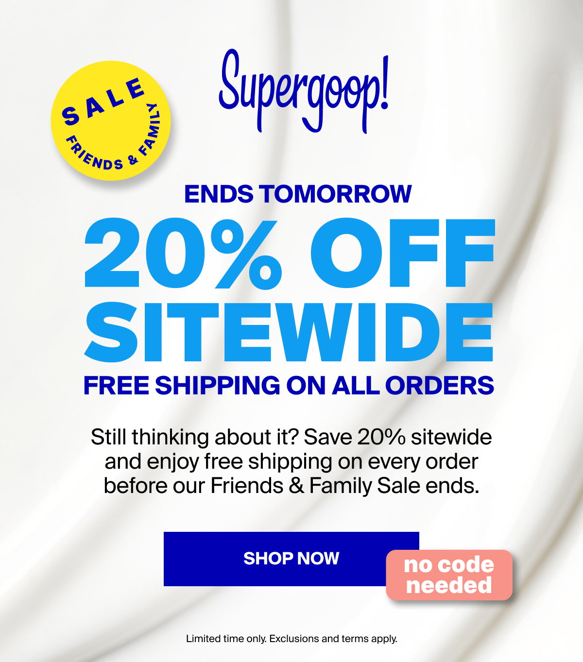 20% Off Sitewide Ends Tomorrow