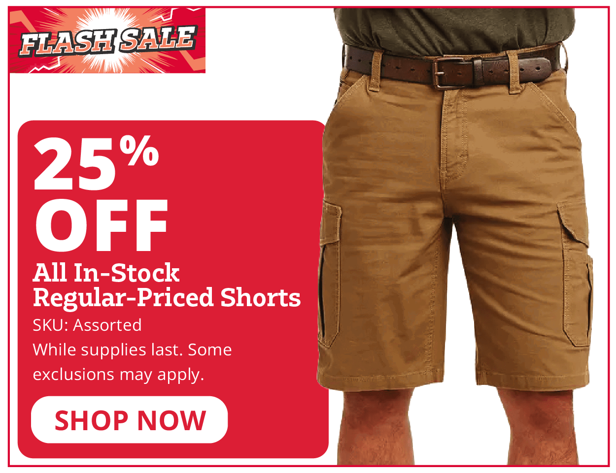 25% off mens shorts