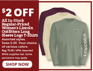 $2 off long sleeve women
