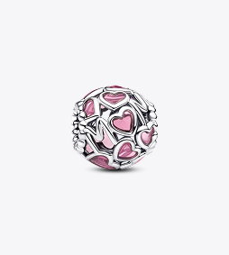Pink Openwork Hearts Mom Charm
