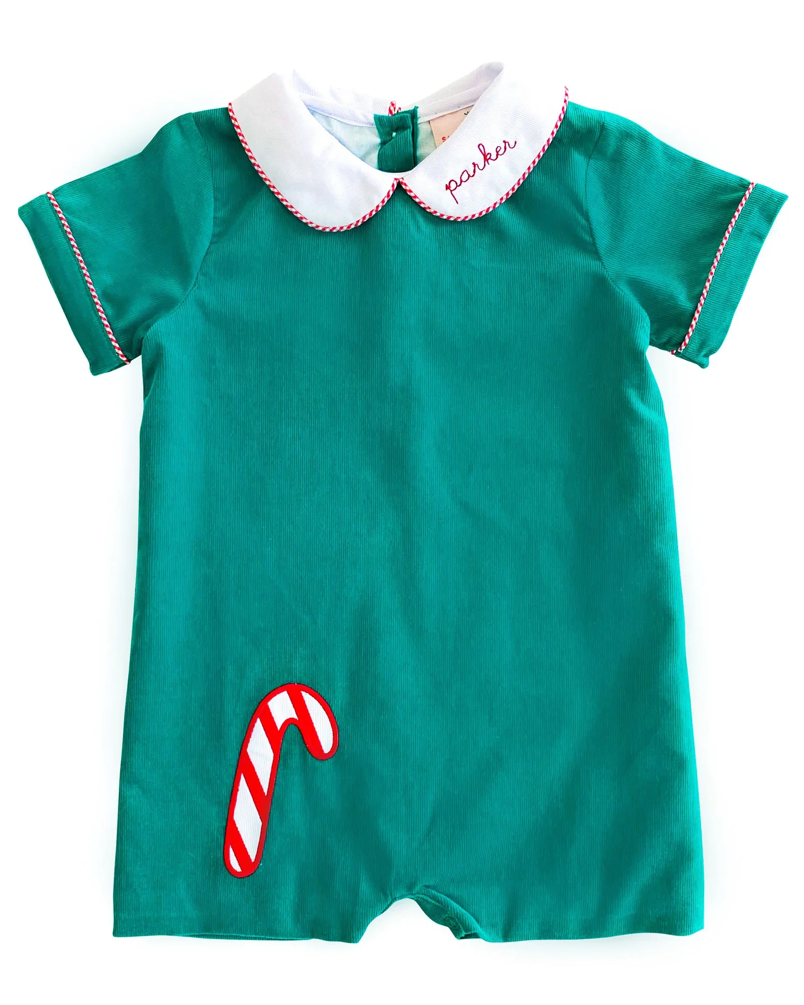 Image of Candy Cane Applique Corduroy Shortall