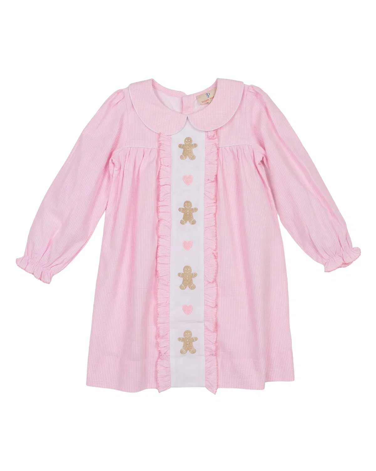 Image of Gingerbread Lane Embroidered Gingham Dress
