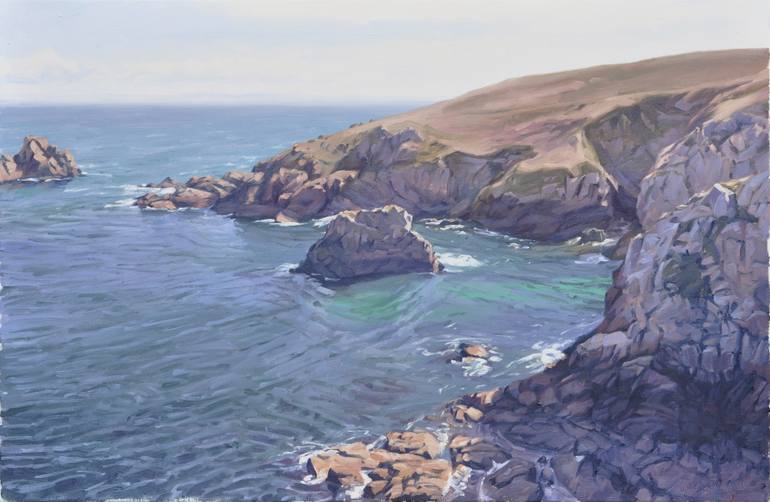 ocean painting of cliffs