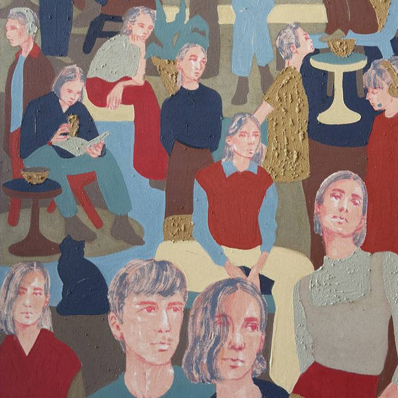 painting of people in a room large