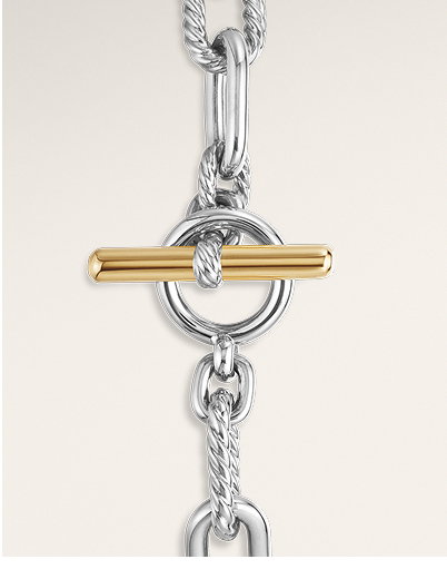 PDP_DY Madison® Toggle Chain BraceletSterling Silver with 18K Yellow Gold, 11mm