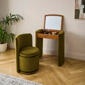 Frankie Compact Dressing Table Set with Mirror and Stool