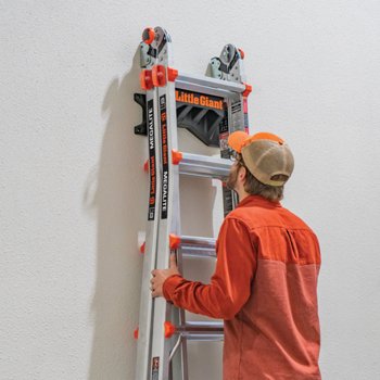 Little Giant Ladders Megalite' M18 Telescoping Multi-position Ladder with Ladder Rack