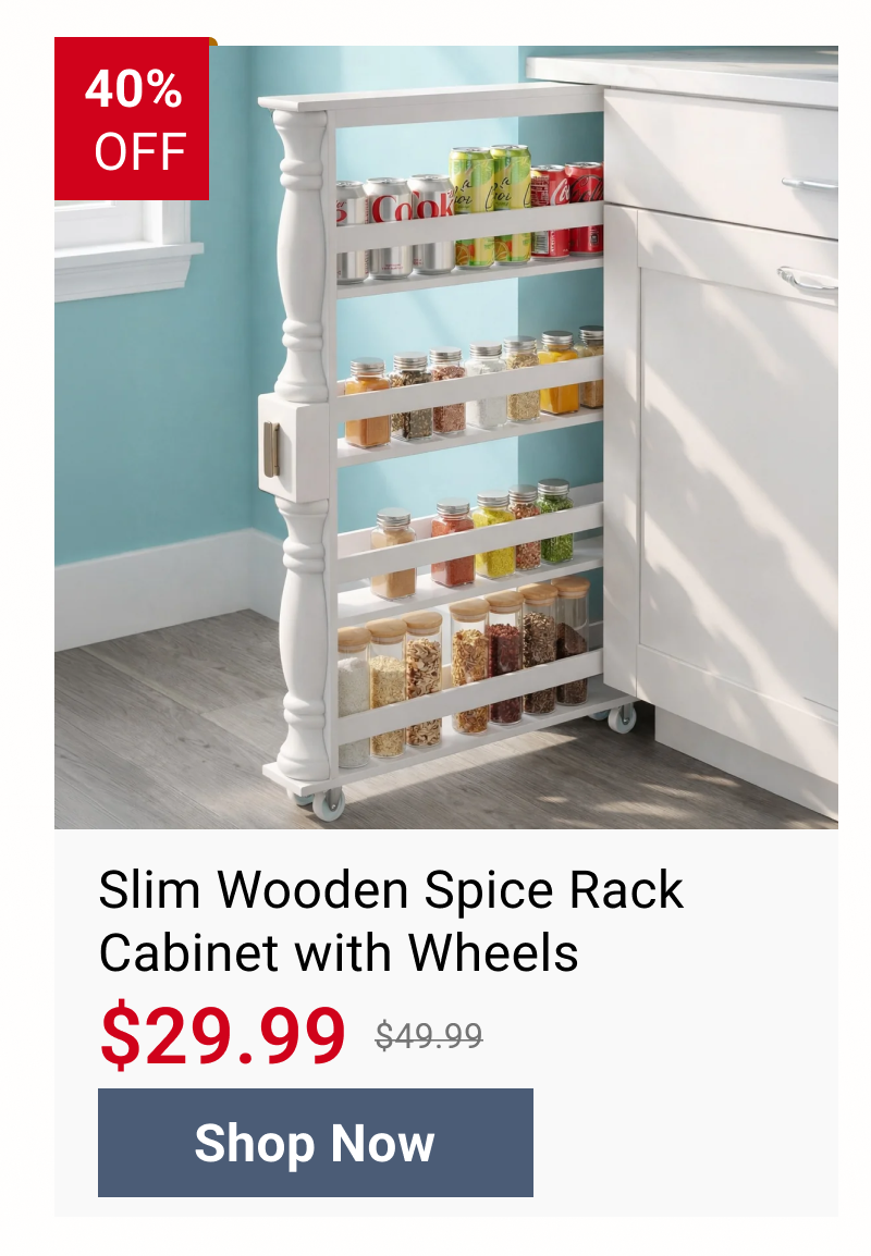 Slim Wooden Spice Rack