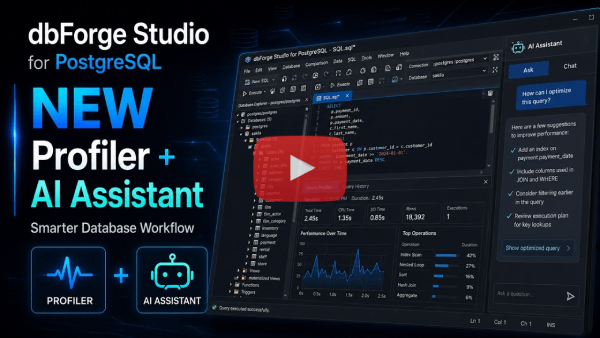 AI for PostgreSQL on AWS RDS: Optimize SQL with dbForge Studio for PostgreSQL