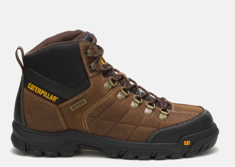 CAT Footwear - Men's Threshold Waterproof Steel Toe Work Boot - Real Brown colorway.