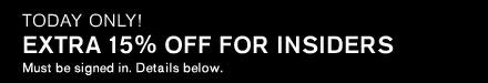 Extra 15% Off for Insiders