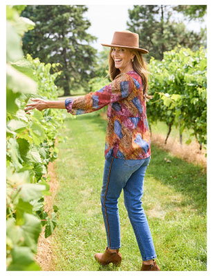 Metallic Patchwork Print Peplum Blouse