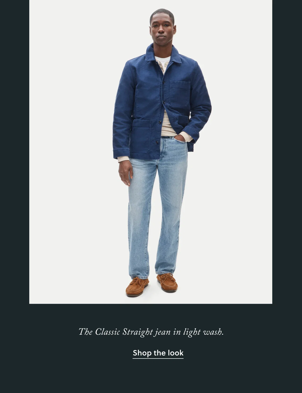 The Classign Straight jean in light wash. Shop the look.