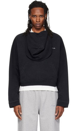 Black Athletic Logo Hoodie