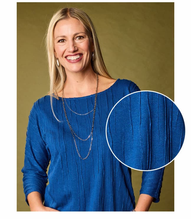 Vertical Texture Dolman Sleeve Tee