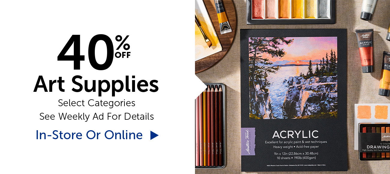 40% Off Art Supplies - Select Categories