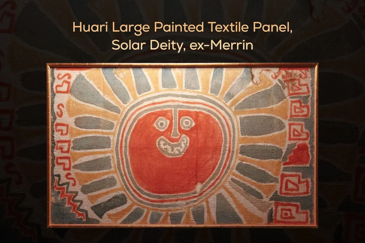 Huari Large Painted Textile Panel | Solar Deity, ex-Merrin