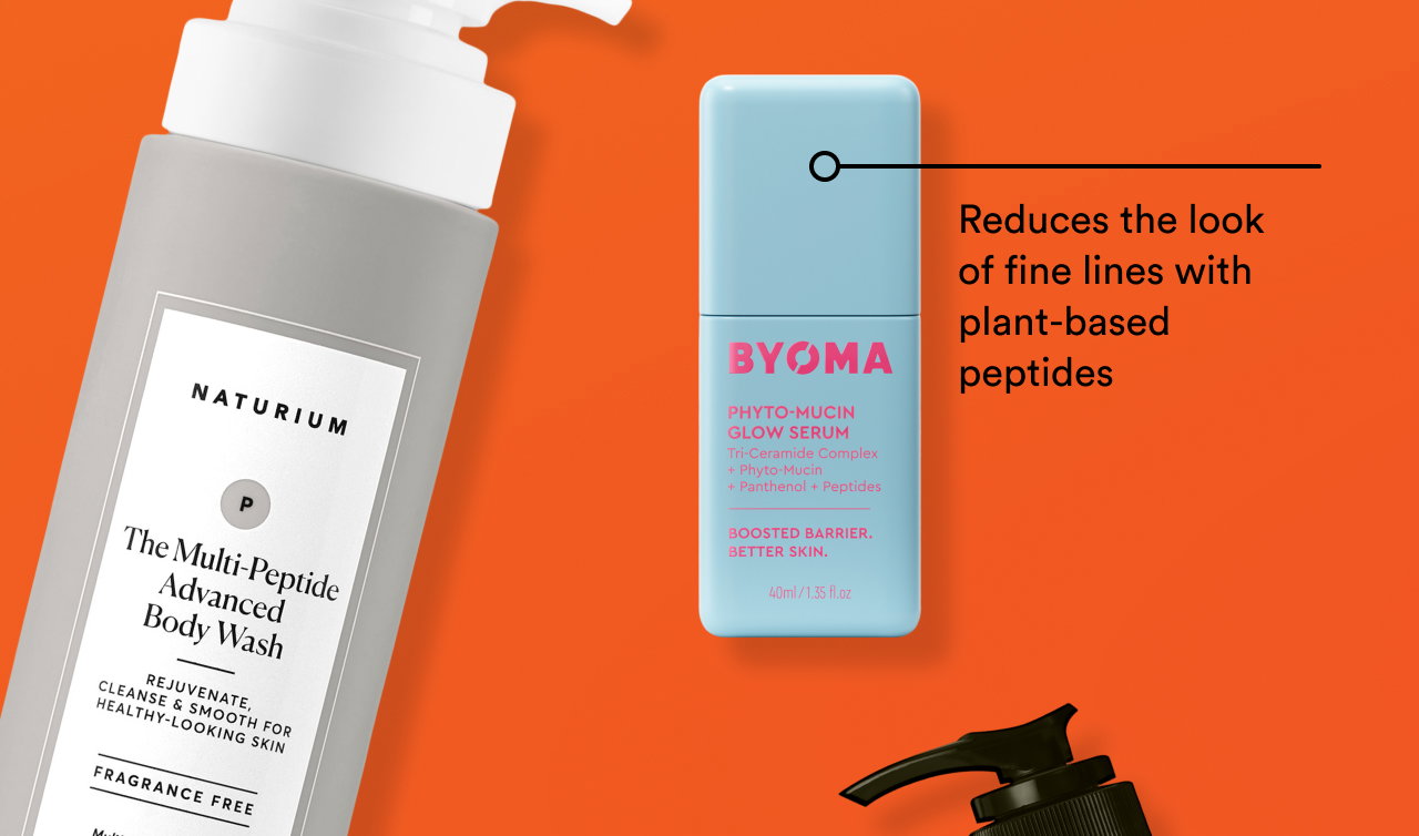 Reduce the look of fine lines with plant-based peptides | Shop now