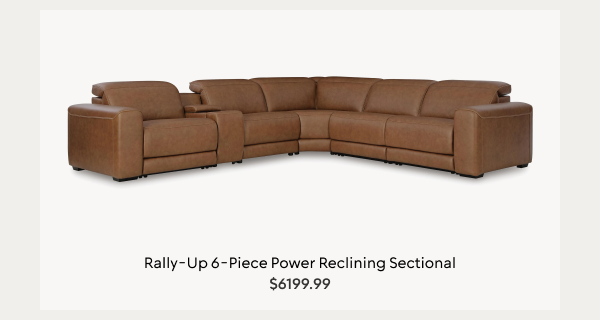 Rally-Up 6-Piece Dual Power Leather Reclining Modular Sectional