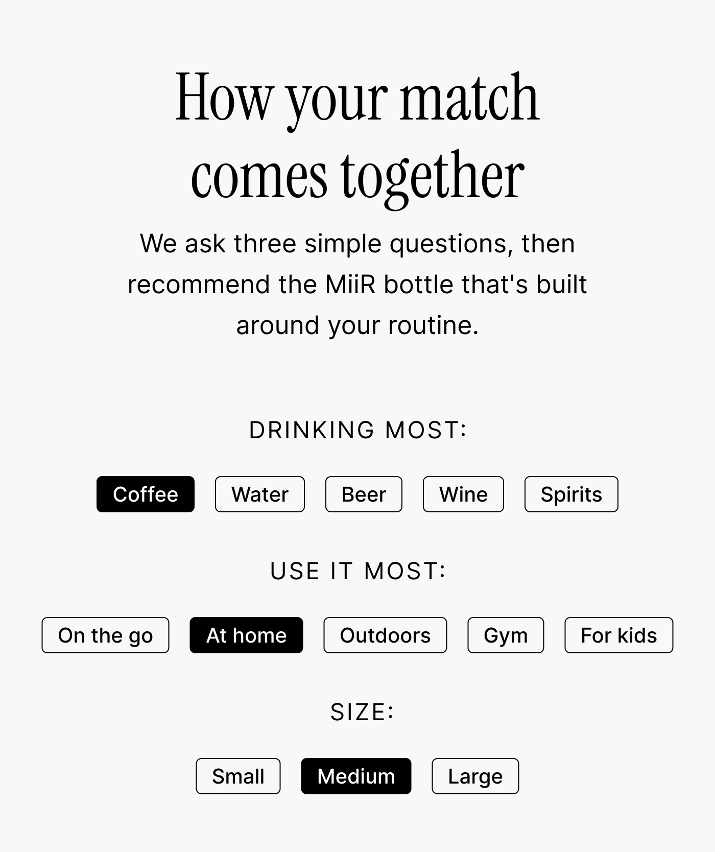 How your match comes together