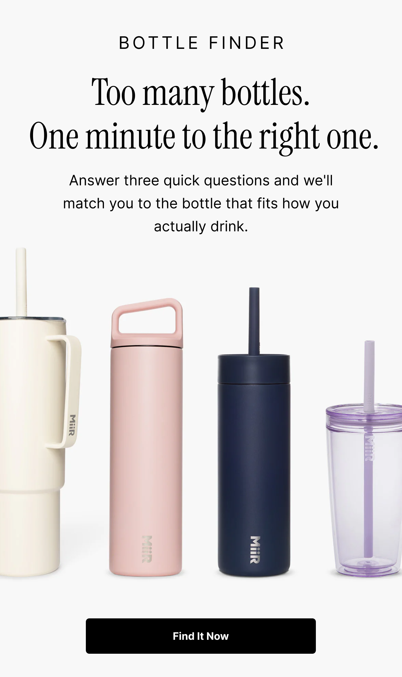 Find the right bottle in a minute