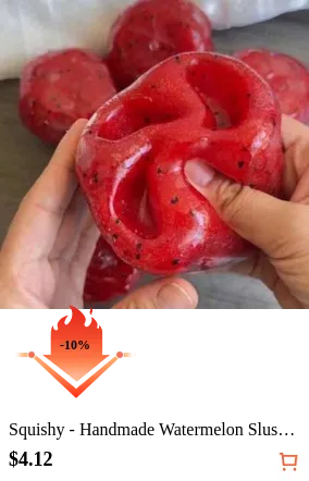 Squishy - Handmade Watermelon Slushie, Press To Create A Dent With Satisfying Sound, Super Soft And Squeezable With Crisp Sound, ASMR Stress Relief Toy, Suitable For Teens And Adults - Birthday Gift - Holiday Gift - Party Gift, Christmas Gift First Choice Squeeze Toy
