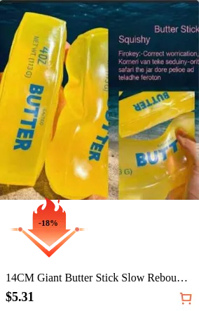 14CM Giant Butter Stick Slow Rebound Squishy Toy, Super Fluffy Malleable Soft Stress Relief Toy, Stretchable And Kneadable Textured Desktop Decor, Random Style, Ideal Gift For Teens And Adults