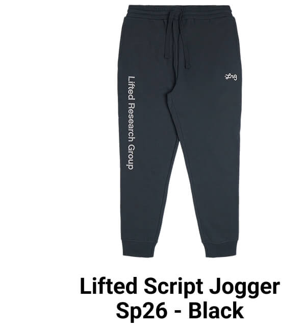Lifted Script Jogger Sp26 - Black
