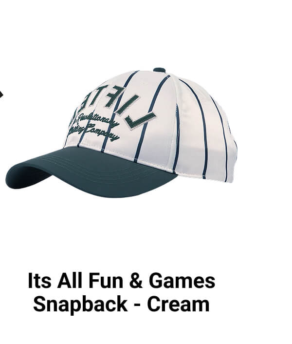 Its All Fun & Games Snapback - Cream