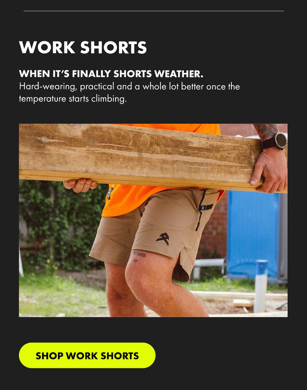 WORK SHORTS | SHOP WORK SHORTS