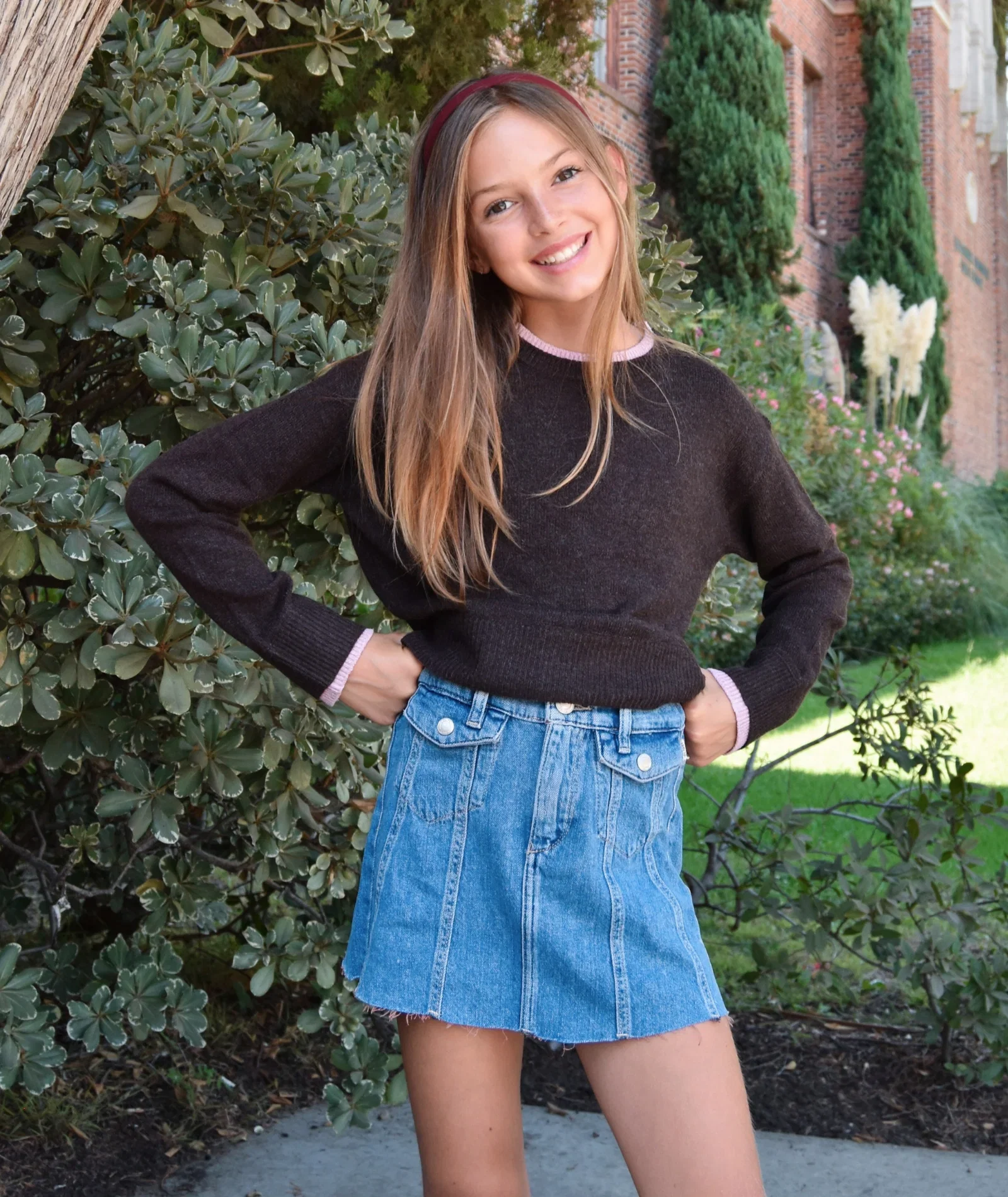 Image of DL1961 Girls Jenny Indigo Rose Aura Mini Skirt