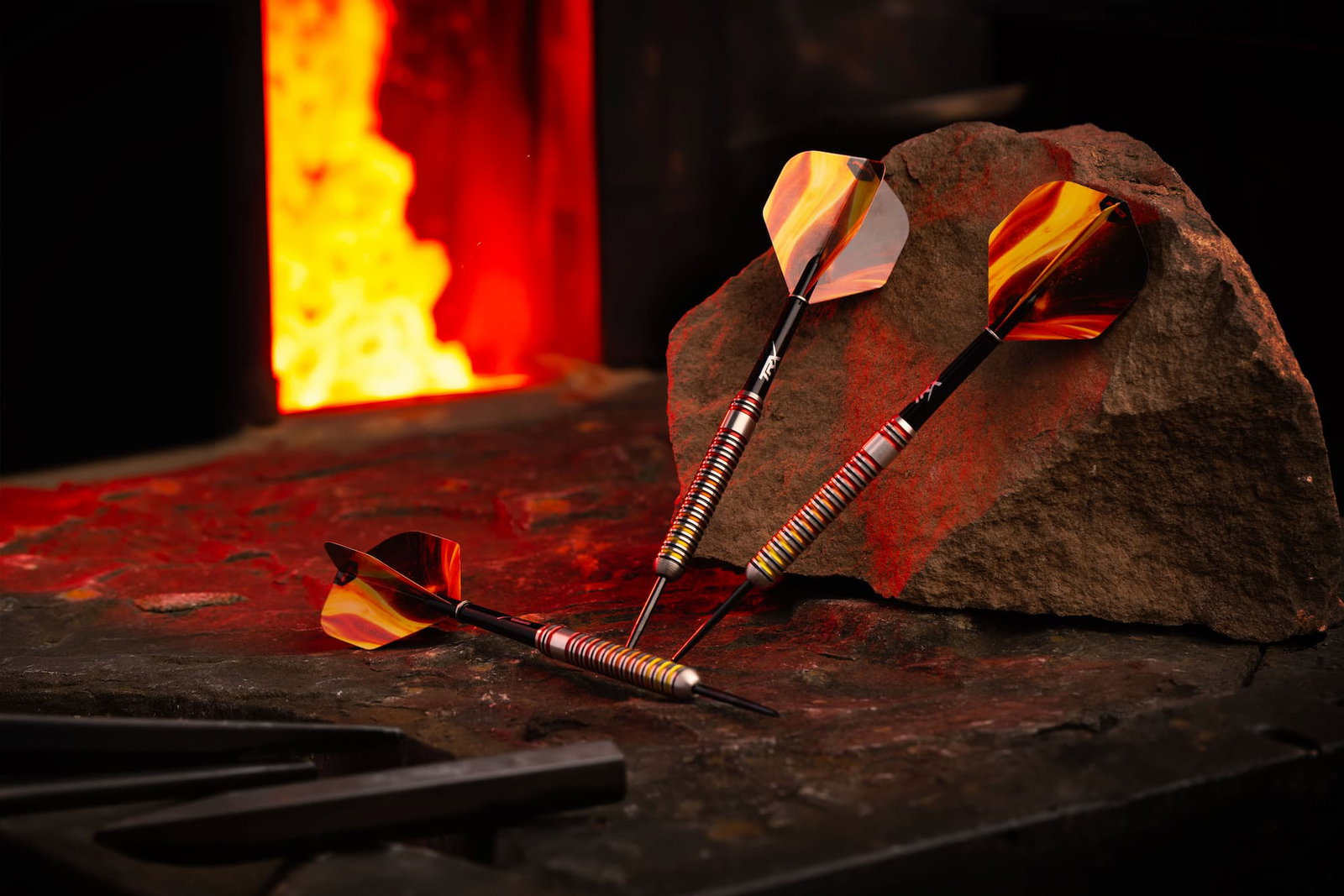 Furnace Darts in front of furnace