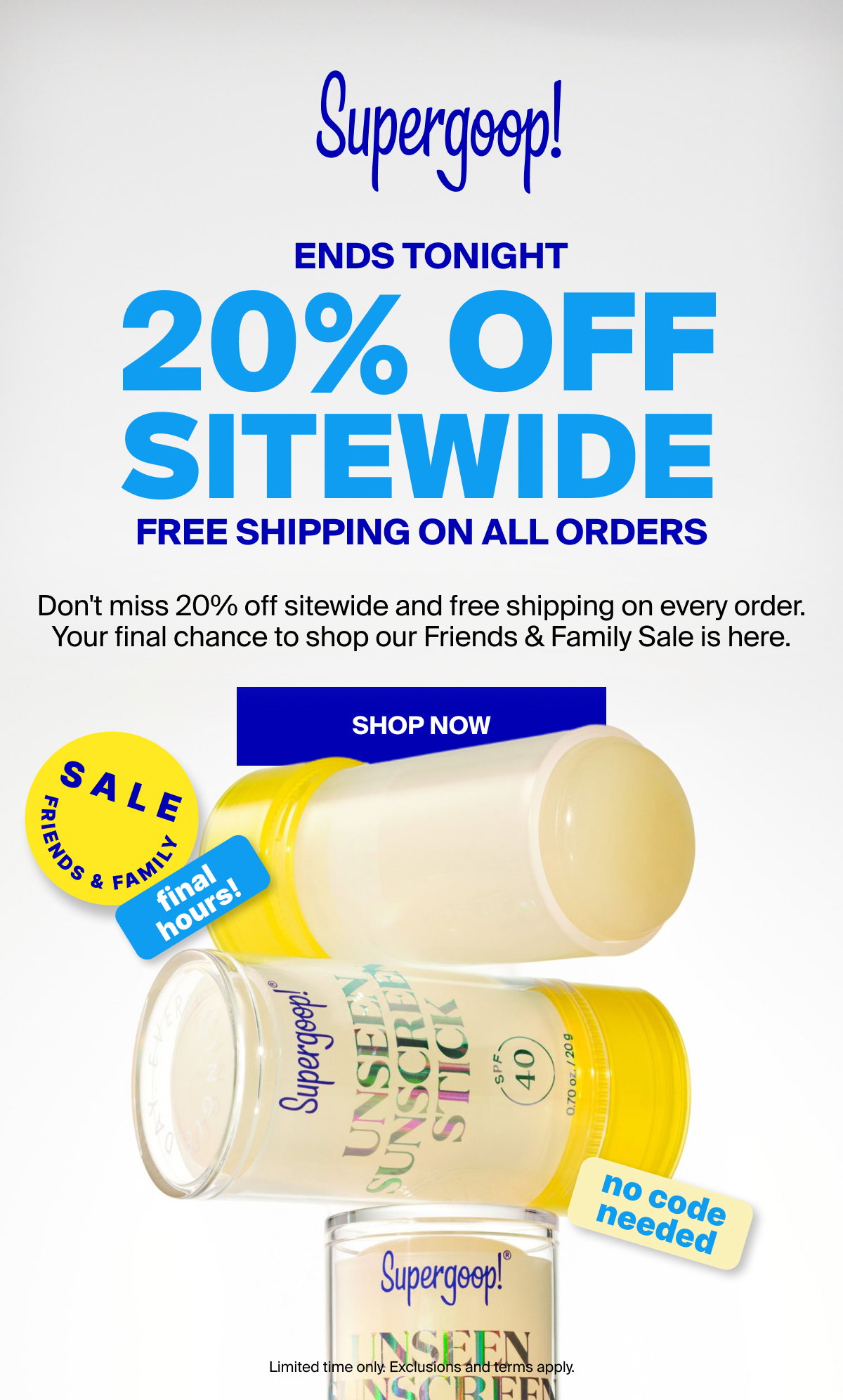20% Off Sitewide Ends Tonight