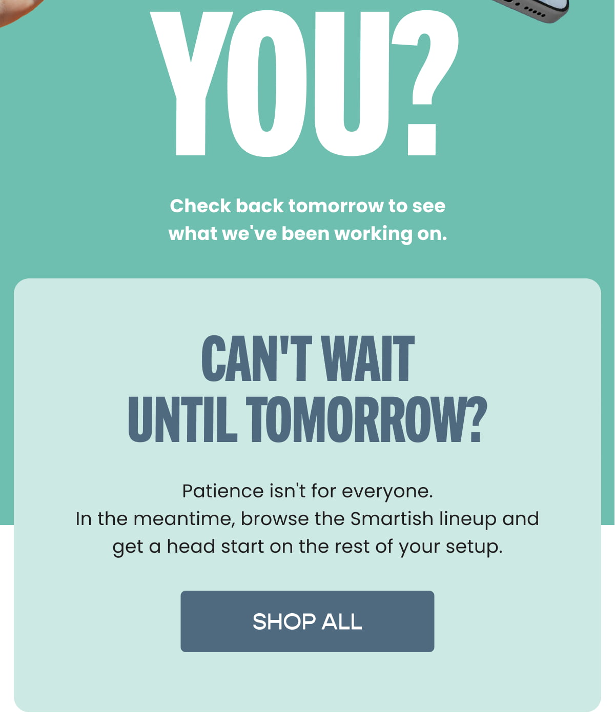 You? Check back tomorrow to see what we've been working on.