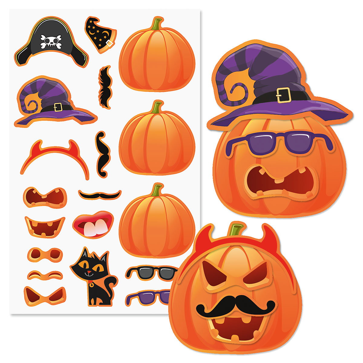 Image of Build-a-Jack O' Lantern Sticker Sheets