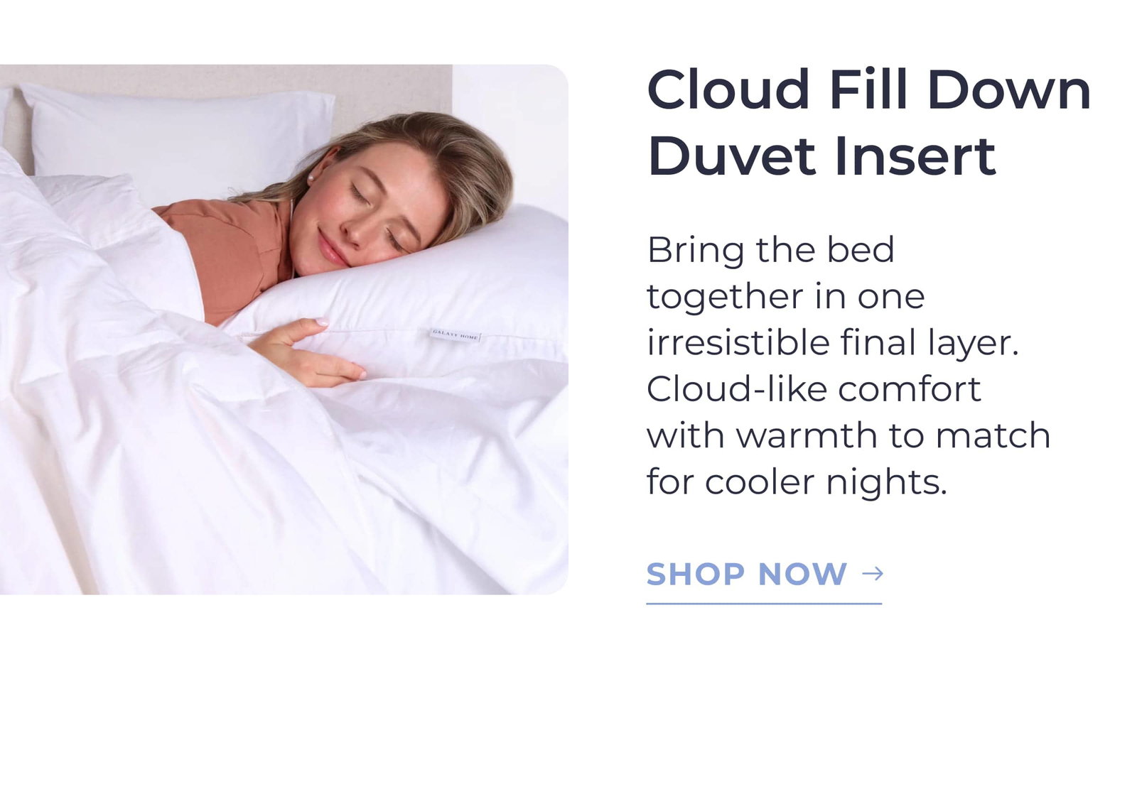 Cloud fill down duvet insert