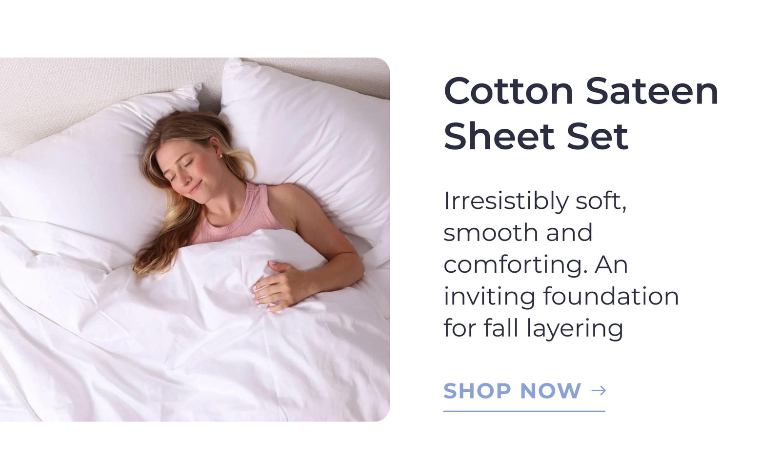 Cotton sateen sheet set