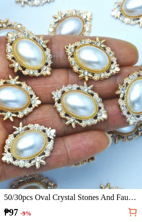 50/30pcs Oval Crystal Stones And...