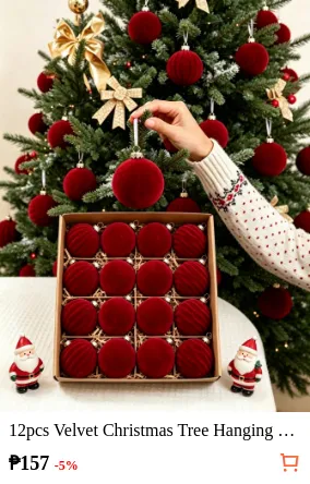12pcs Velvet Christmas Tree...