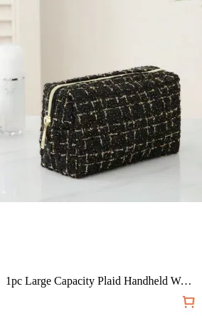 1pc Large Capacity Plaid Handheld...