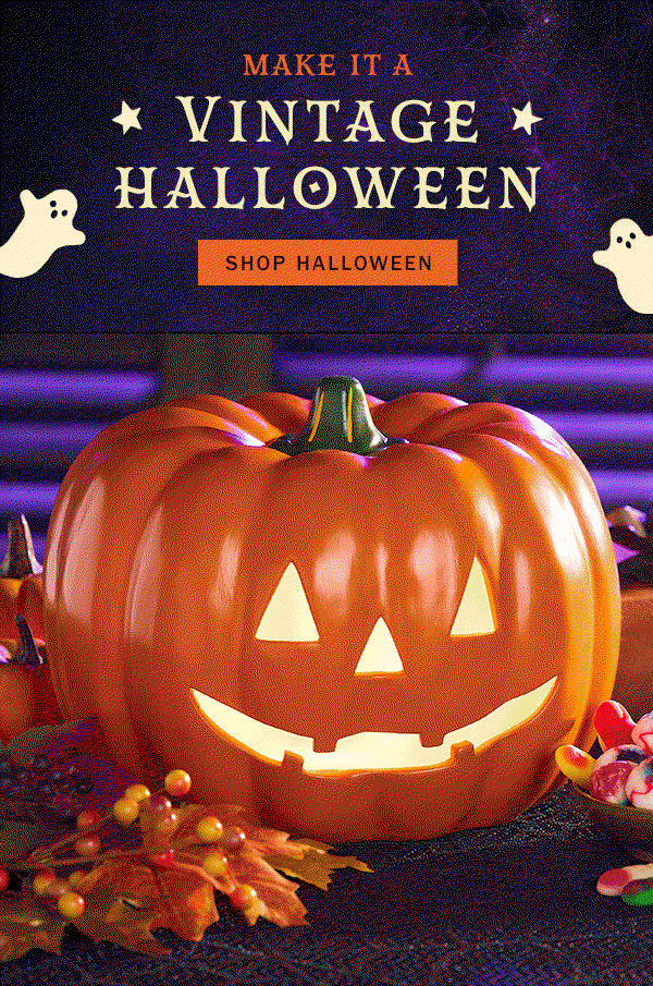 Make It a Vintage Halloween. Shop Halloween. Lighted Ceramic Jack-o'-Lantern