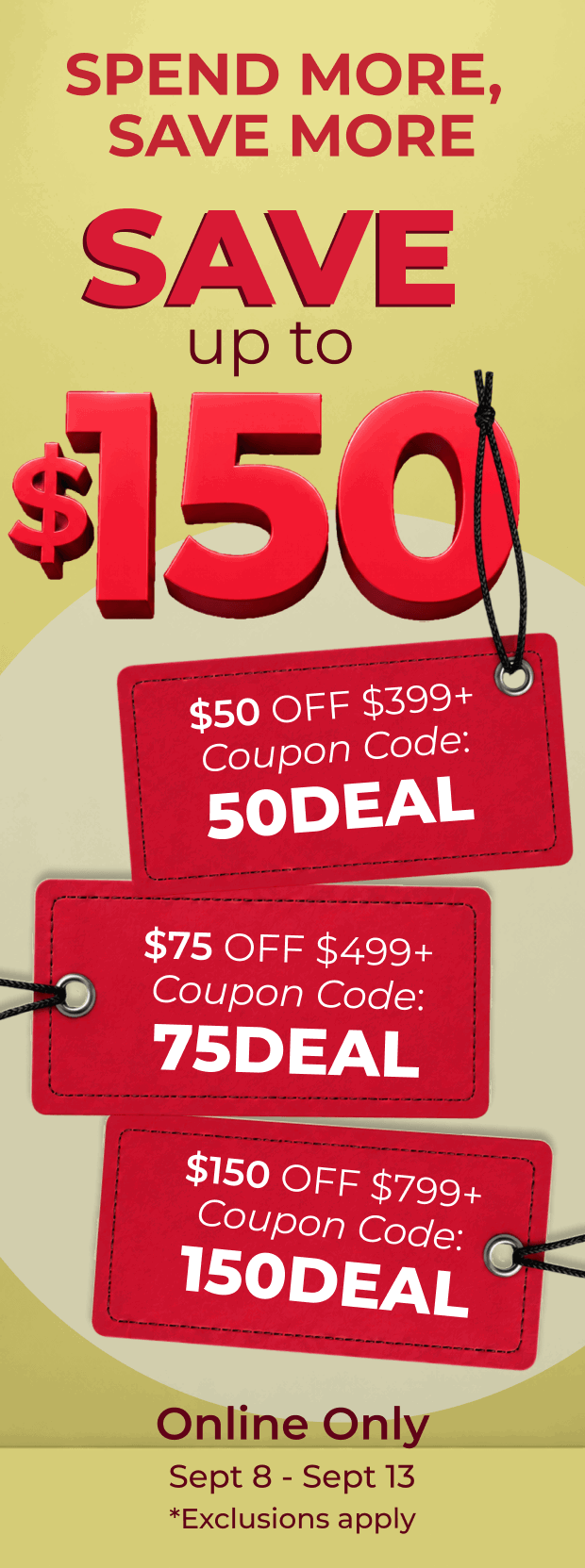 Save Up to $150