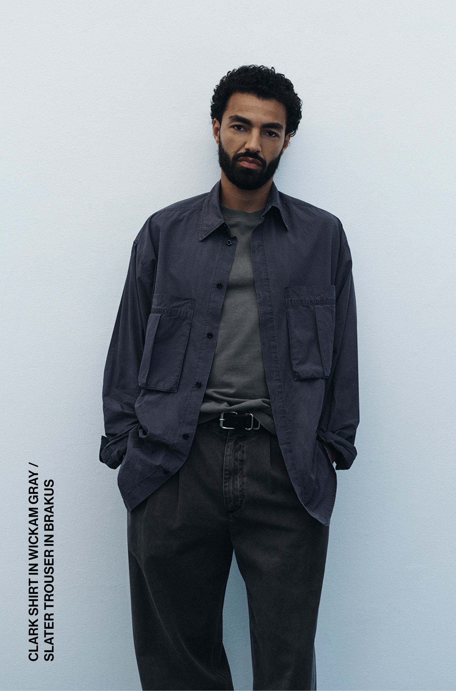 Clark Shirt in Wickam Gray / Slater Trouser in Brakus